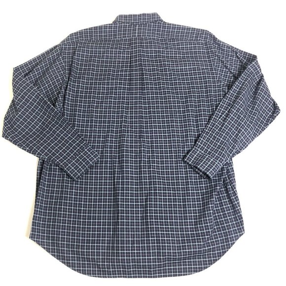 Ralph Lauren‎ Button Down Shirt Mens Blue Plaid Blake Cotton Long Sleeve XL E67 - Picture 2 of 8